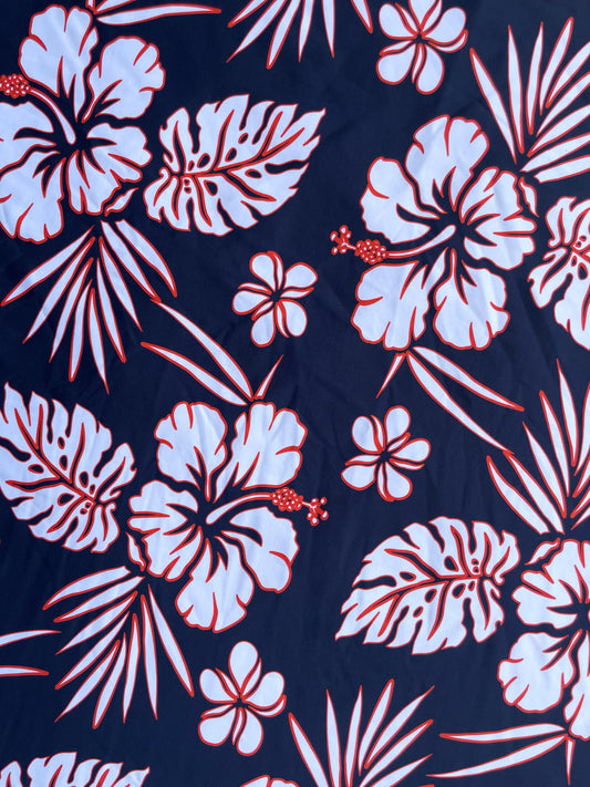 ALOHA: Maille imprimé Hibiscus