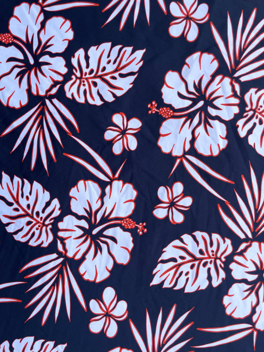 ALOHA: Maille imprimé Hibiscus