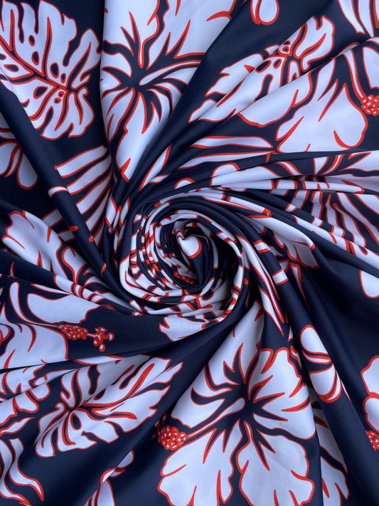 ALOHA: Maille imprimé Hibiscus