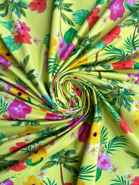 TROPÉA: Maille imprimé Fleurs Tropicales