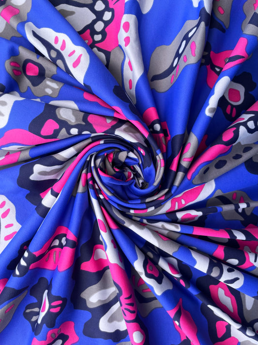 NICOLE: Maille imprimé Floral Abstrait