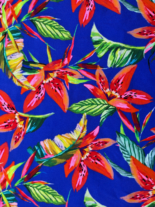 TROPÉA: Maille imprimé Fleurs Tropicales