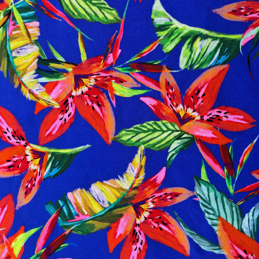 TROPÉA: Maille imprimée Fleurs Tropicales