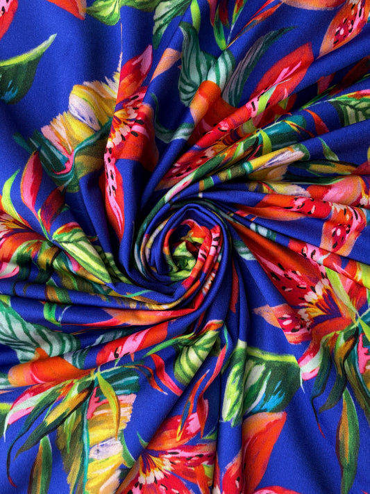 TROPÉA: Maille imprimé Fleurs Tropicales