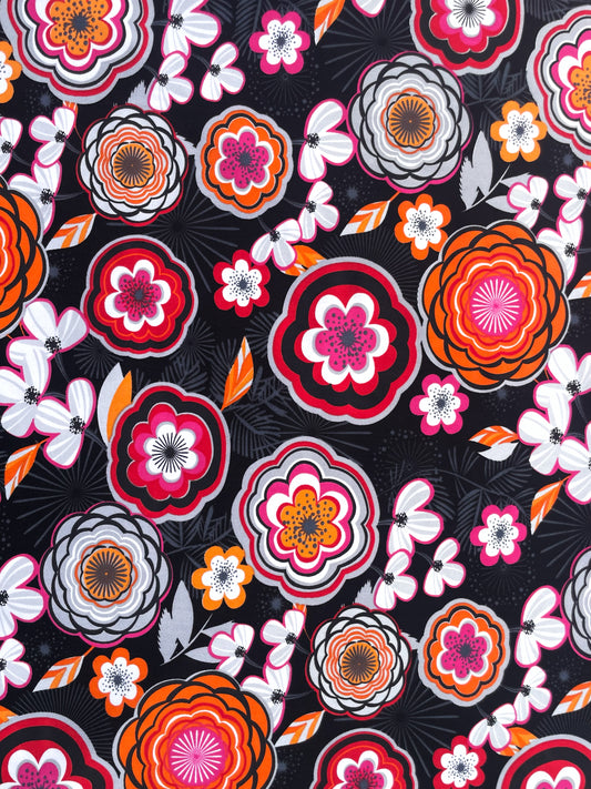 ADÉLAÏDE: Maille imprimé Floral Rétro