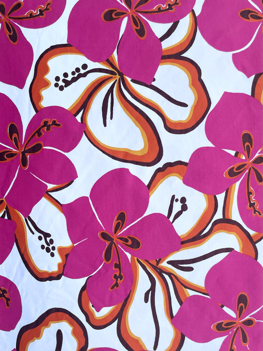 MILA: Maille imprimé Gros Hibiscus