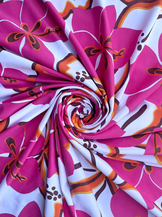 MILA: Maille imprimé Gros Hibiscus