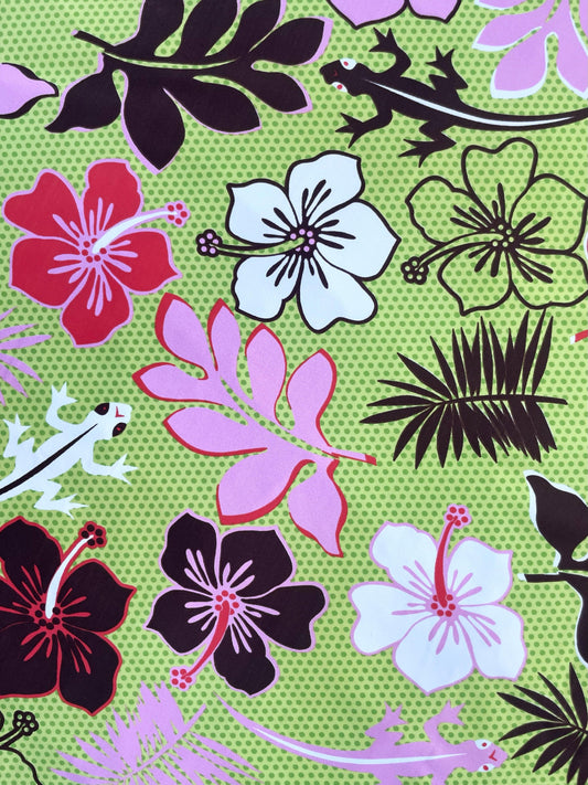 LOKELANI: Maille imprimé Hibiscus et Pois