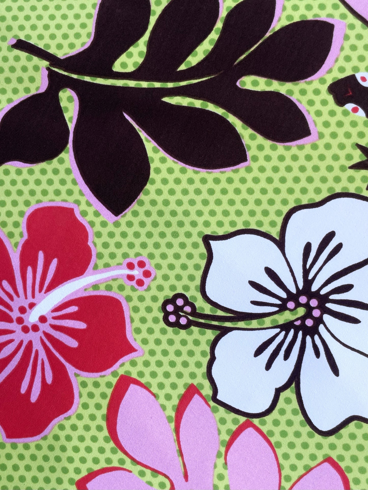 LOKELANI: Maille imprimé Hibiscus et Pois