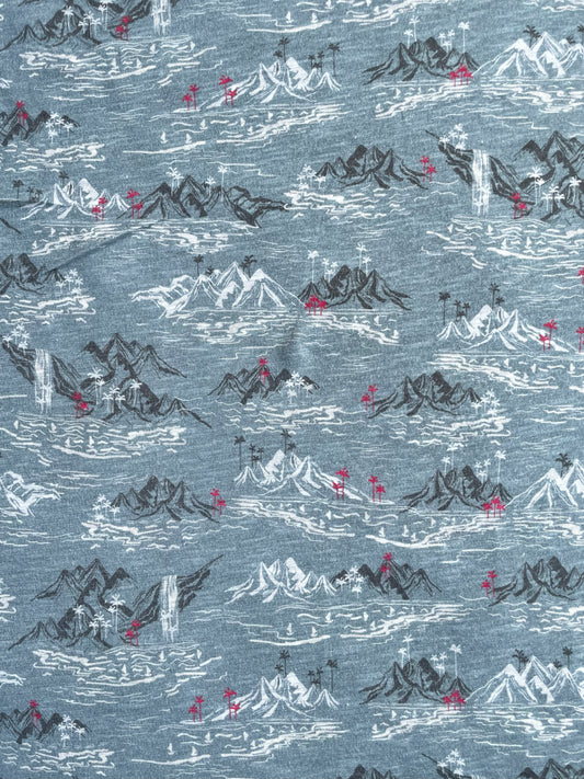 FUJI: Maille imprimé Paysage Asiatique