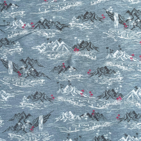 FUJI: Maille imprimée Paysage Asiatique