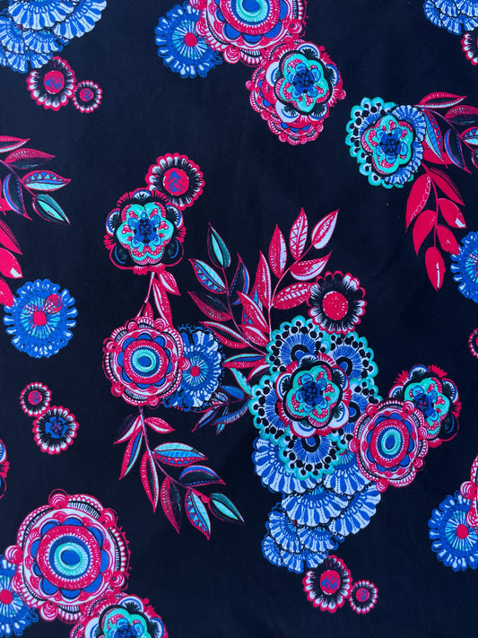 MICHELE: Maille imprimé Floral Rétro