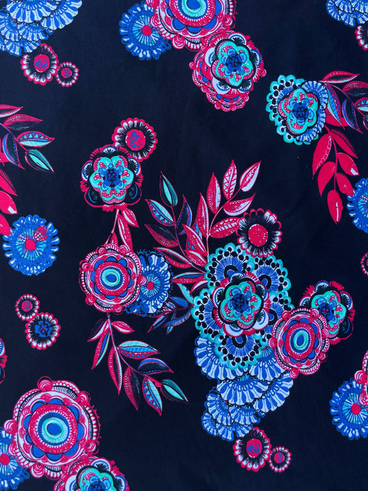 MICHELE: Maille imprimé Floral Rétro