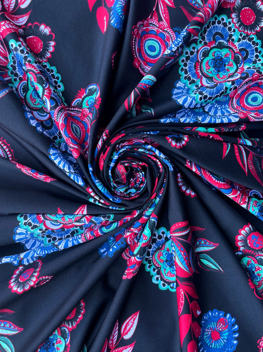 MICHELE: Maille imprimé Floral Rétro