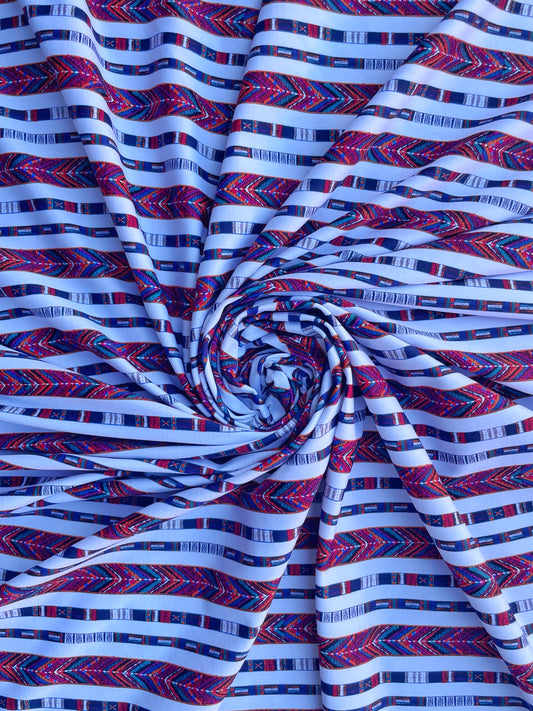 ITZAYA: Maille imprimé Rayé Aztèque