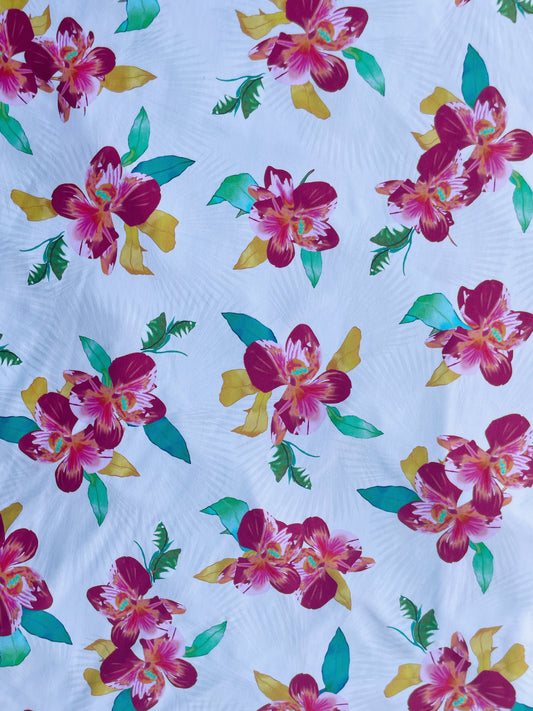 SOFIA: Maille imprimé Hibiscus Ombré