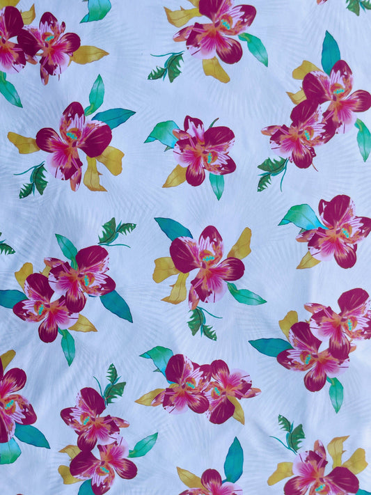 SOFIA: Maille imprimé Hibiscus Ombré