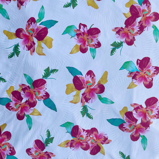 SOFIA: Maille imprimée Hibiscus Ombré