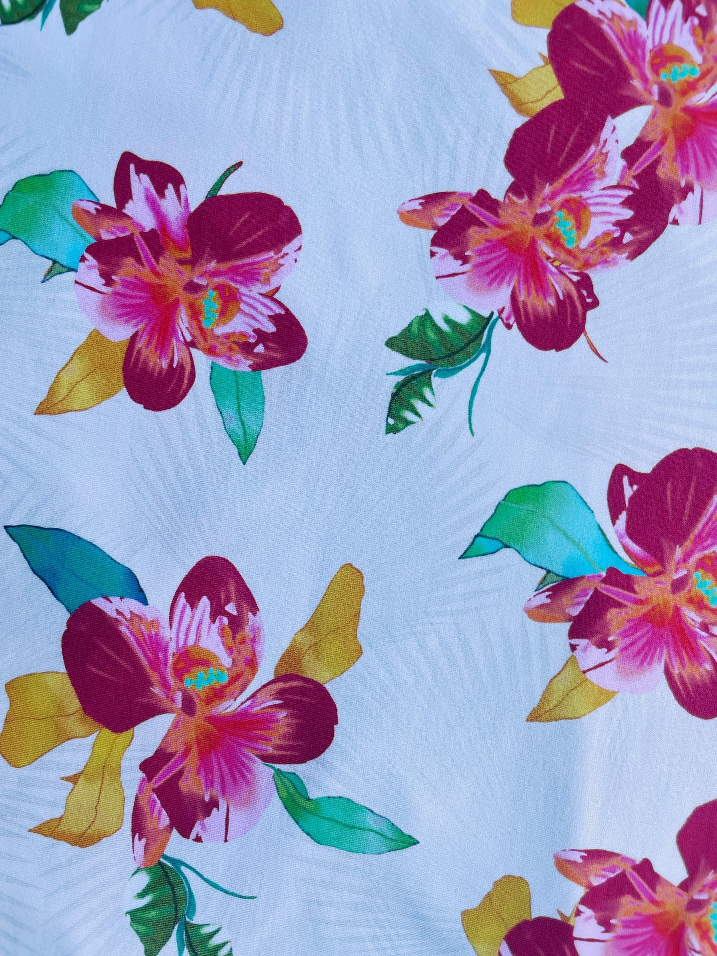 SOFIA: Maille imprimé Hibiscus Ombré