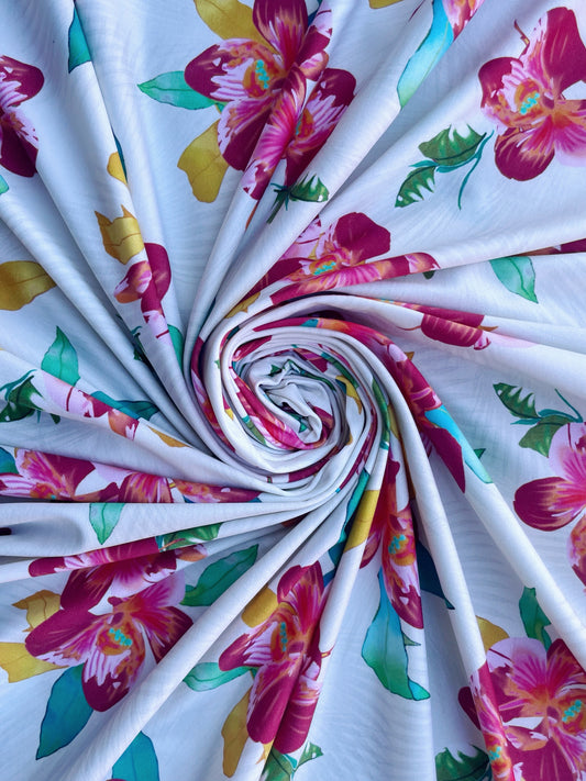 SOFIA: Maille imprimé Hibiscus Ombré