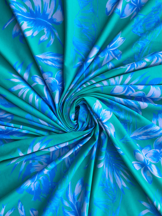 MAHINA: Maille imprimé Fleurs Tropicales