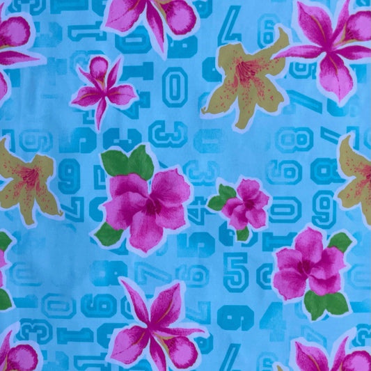 AMANDA: Maille imprimée Hibiscus 90’S