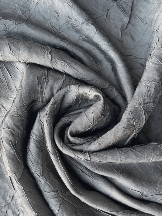 OCTAVE: Brocard effet froissé gris argenté