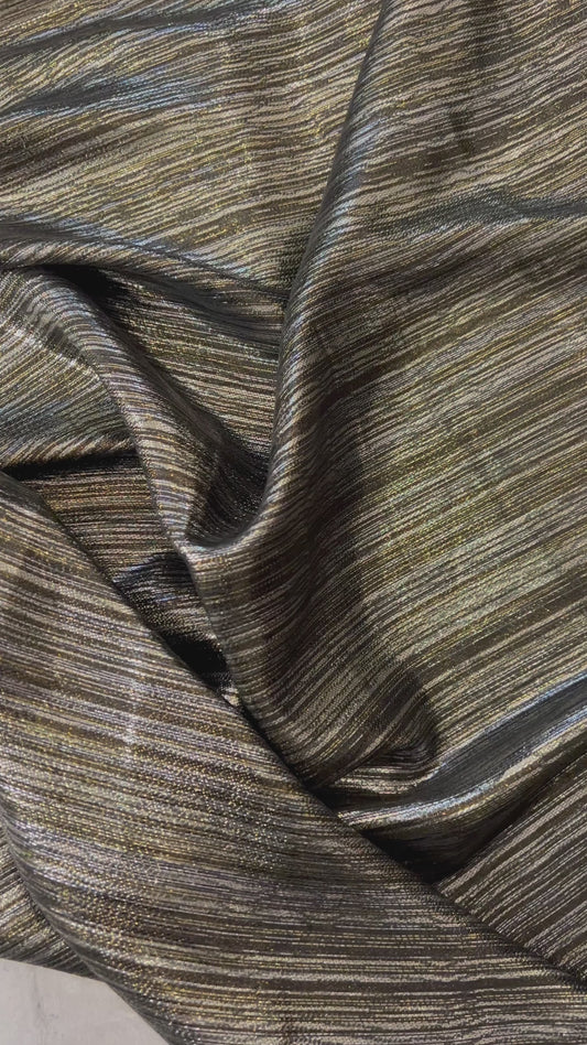 HERMIONE: Lamé à rayures doré et argenté