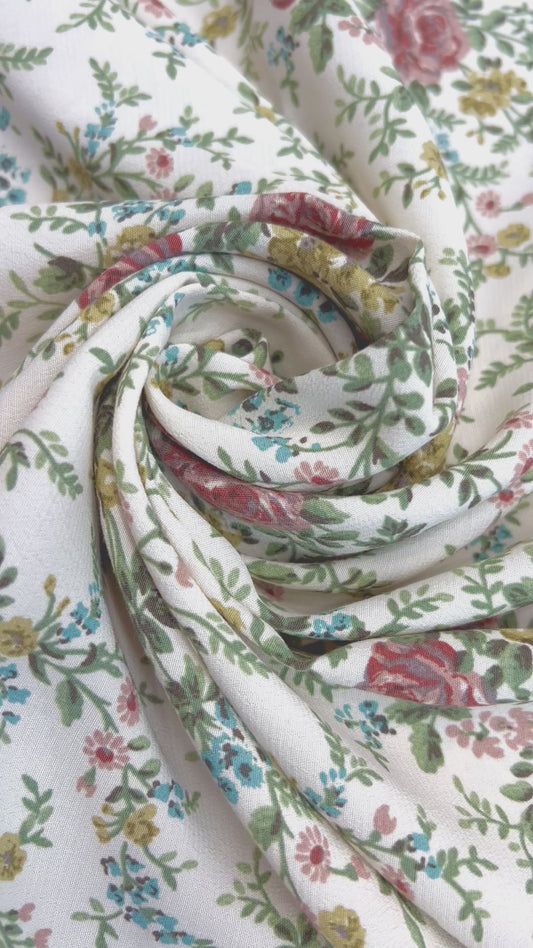 GEORGIA: Crêpe fleuri viscose