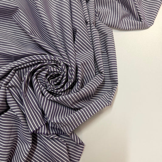 CHAY : Toile coton rayures blanche