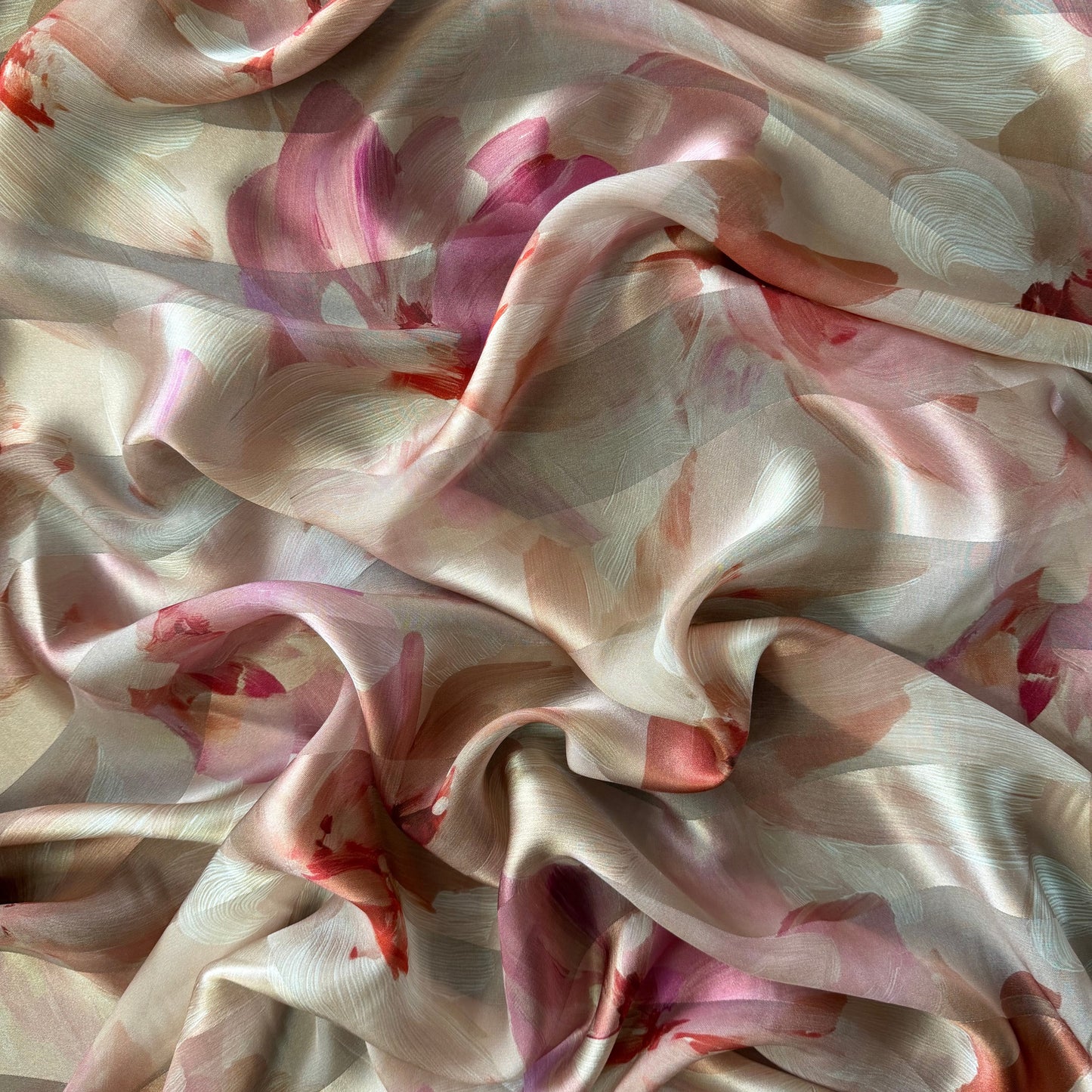 CALISTA : Bande satin imprimé floral romantique
