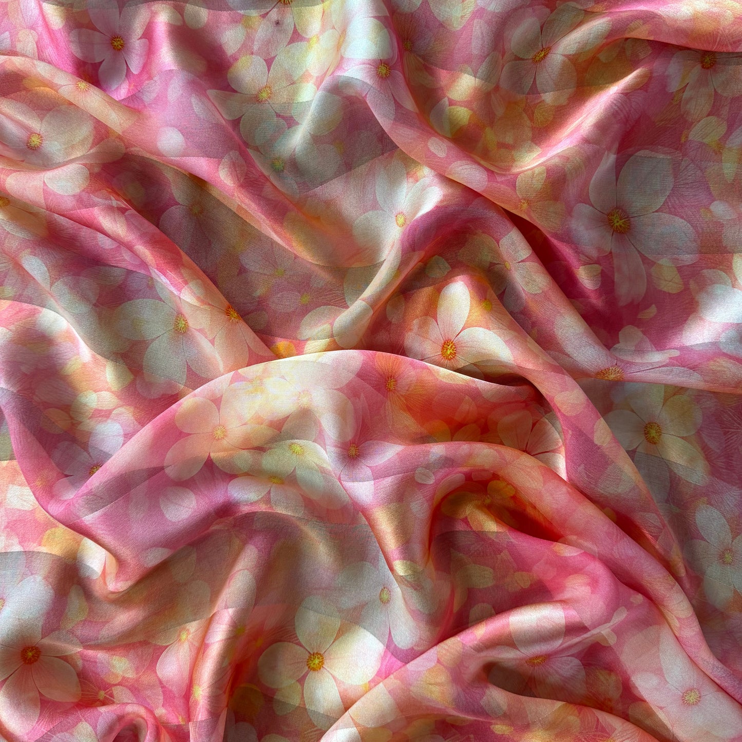 SAKURA : Bande satin imprimé floral Sakura