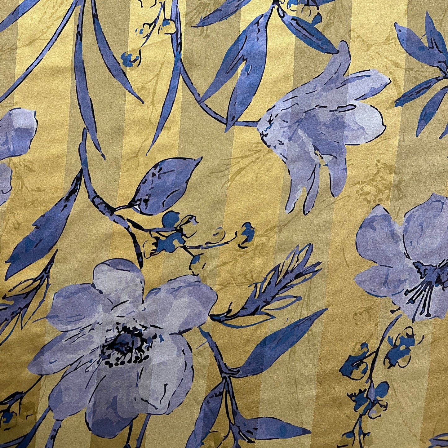 MAÉ : Bande satin imprimé fleurs botanique