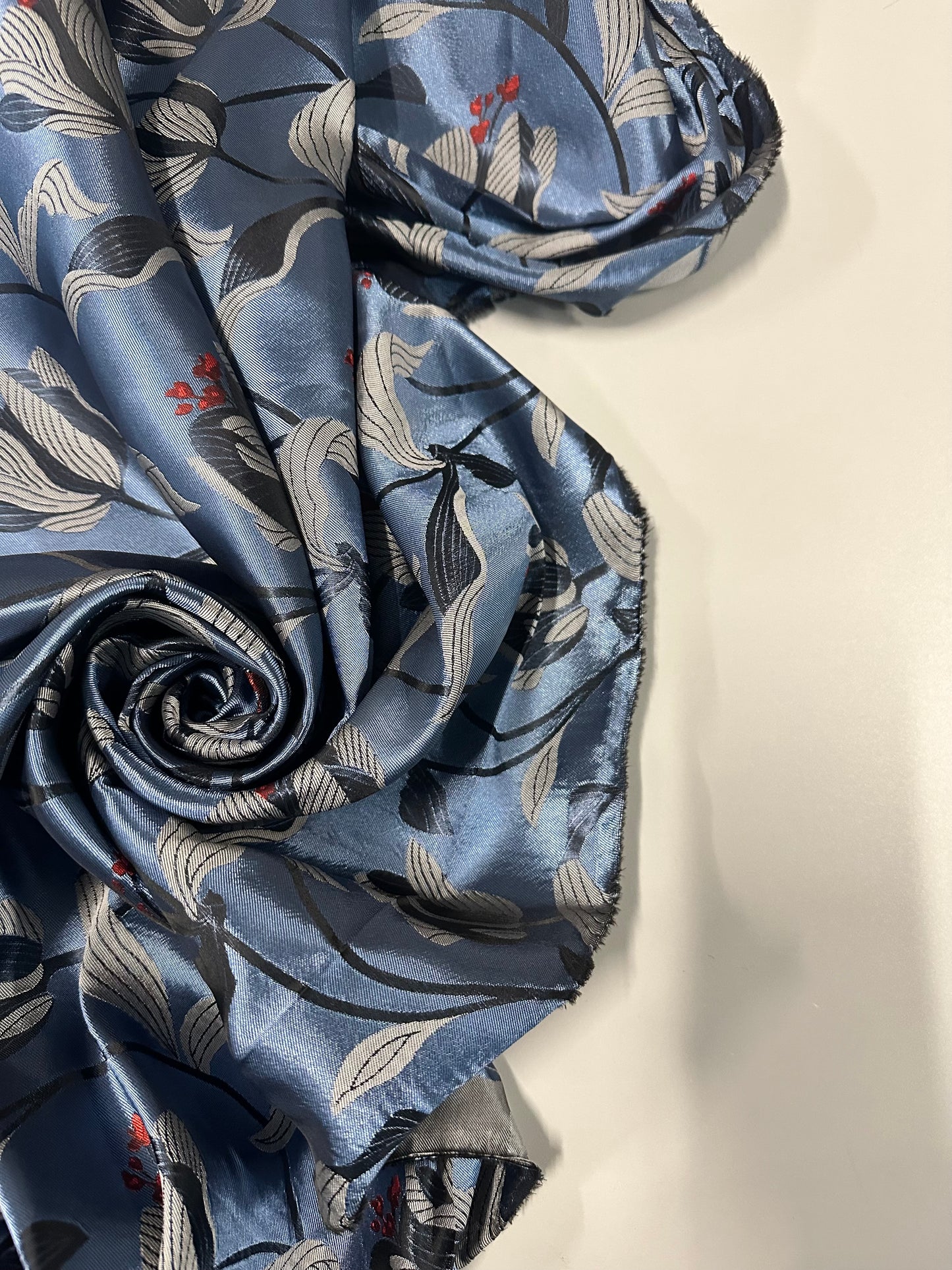 SAKURA : Jacquard coton satinée floral japonisant