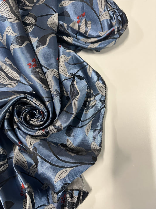 SAKURA : Jacquard coton satinée floral japonisant