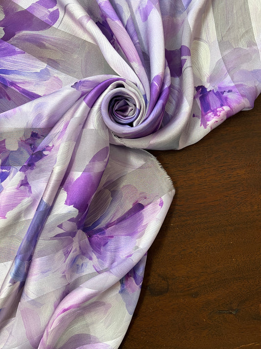 EVE : Bande satin imprimé fleurs bohème