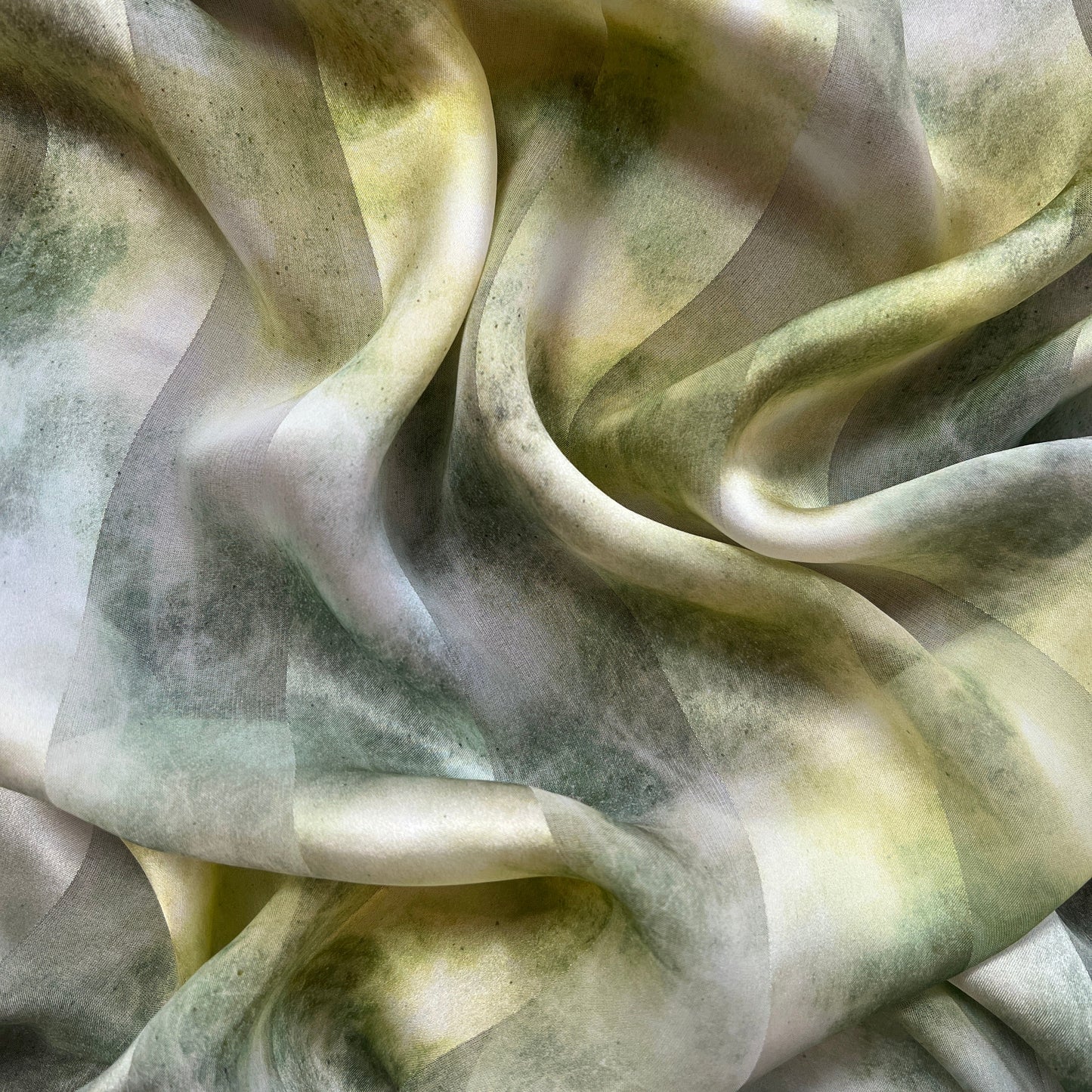 Karla : bande satin à motifs vert