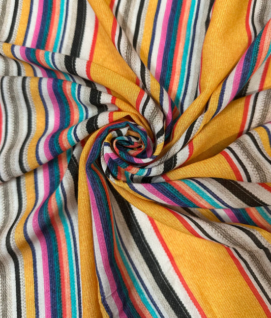 Voile viscose imprimé à rayures