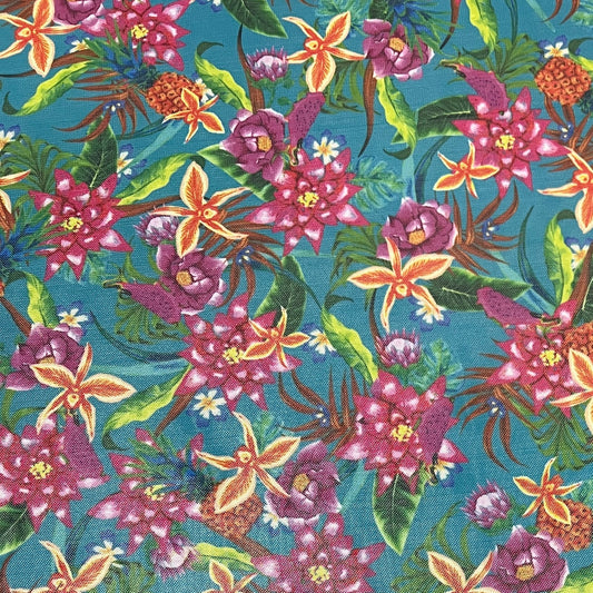 FLORA : Tulle imprimé fleurs botaniques