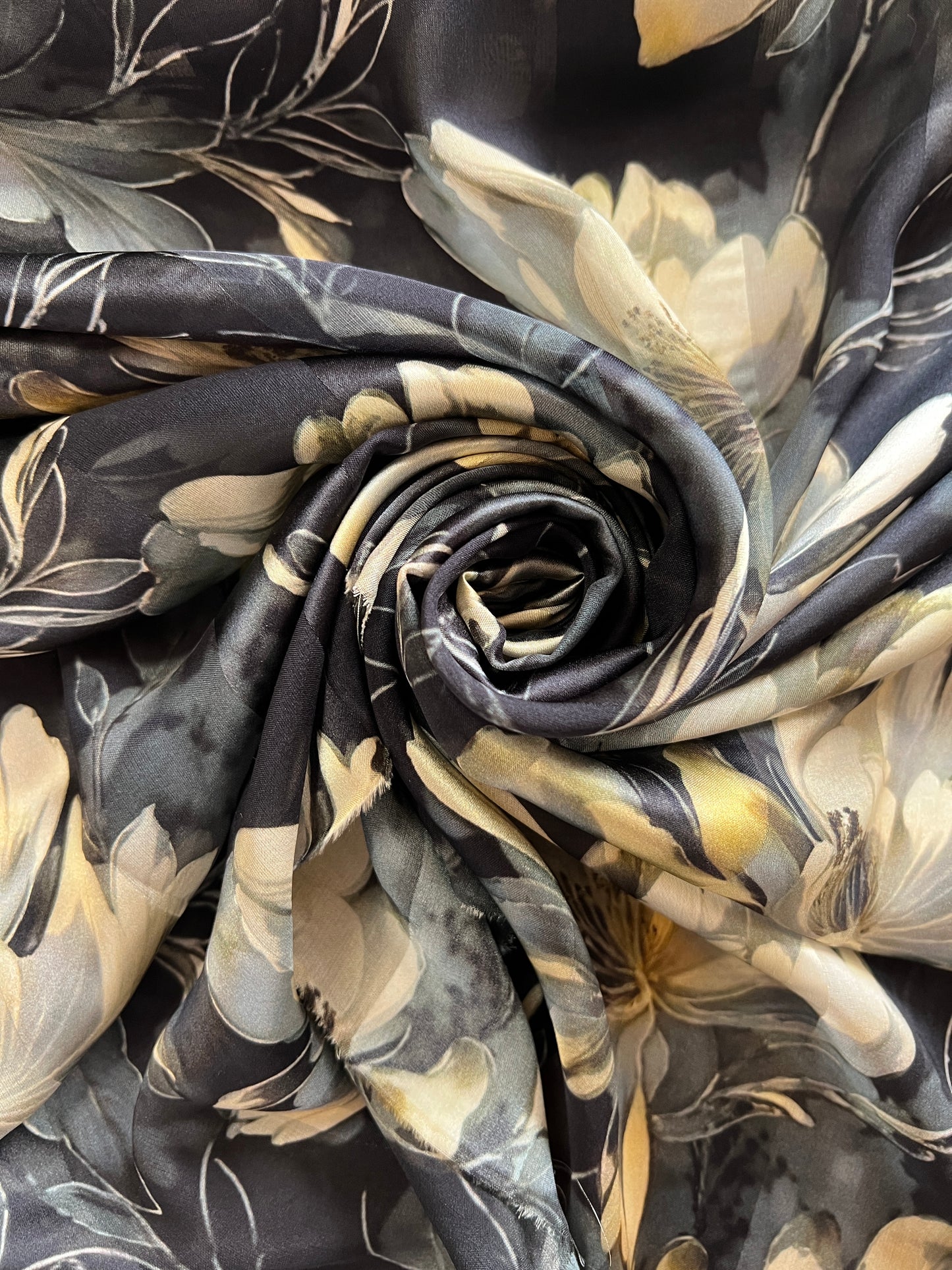 SWAN : Bande satin imprimé baroque