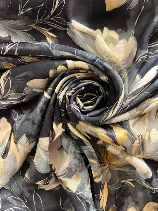 SWAN : Bande satin imprimé baroque