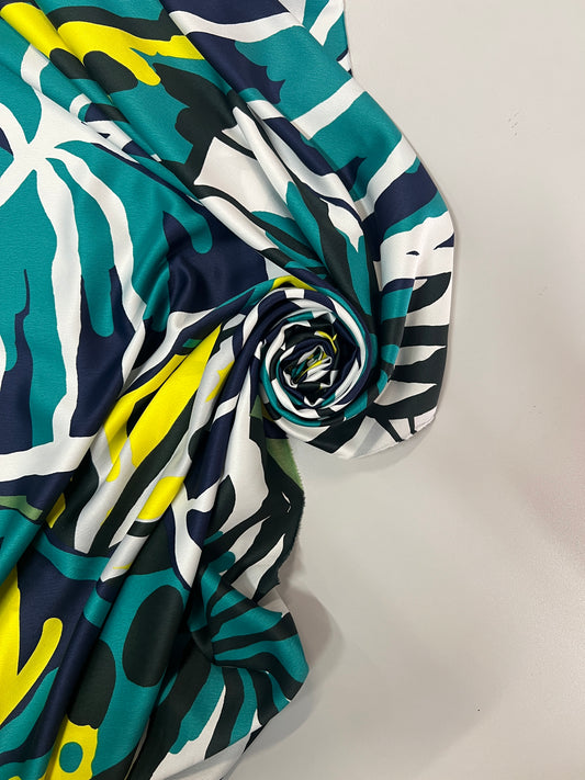 AELIS: Satin imprimé graphique végétal