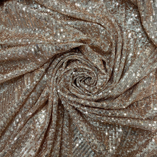 AYA: Rose gold sequins embroidered on tulle
