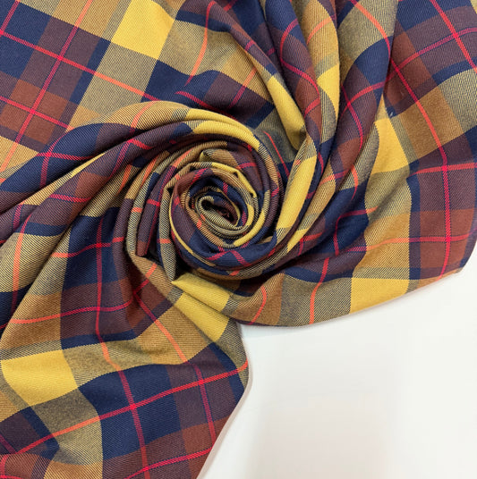 THÉO : Coton imprimé effet tartan vintage