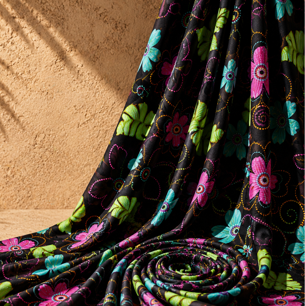 APSARA: Maille imprimée Floral et pois