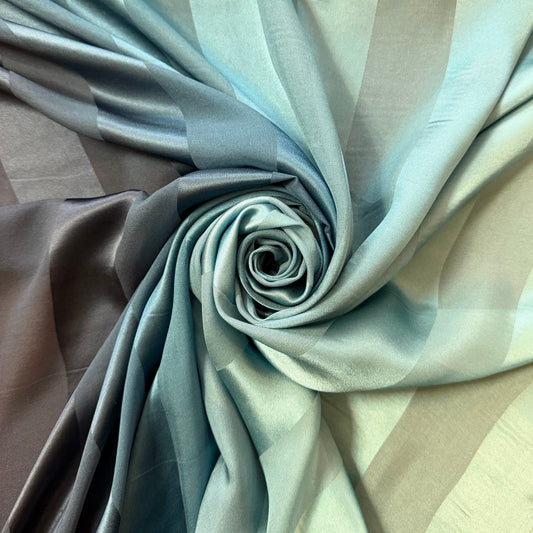 SOLINE : Bande satin dégradé vert bleu et violet