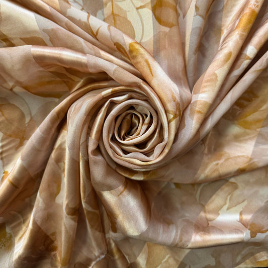 ÉMERAUDE : Bande satin imprimé floral