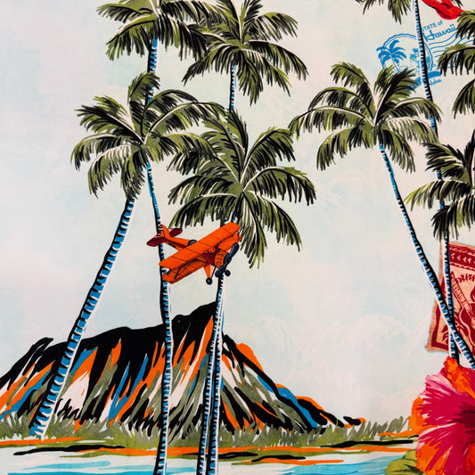 ALOHA : Maille imprimé vintage hawaïen