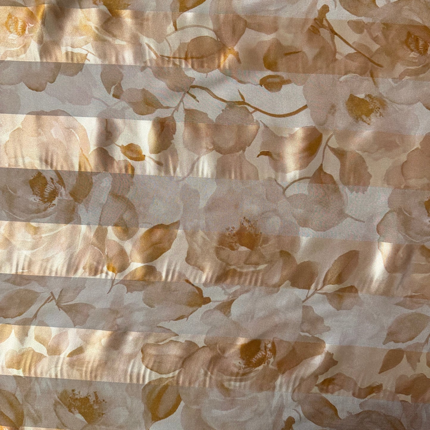 ÉMERAUDE : Bande satin imprimé floral