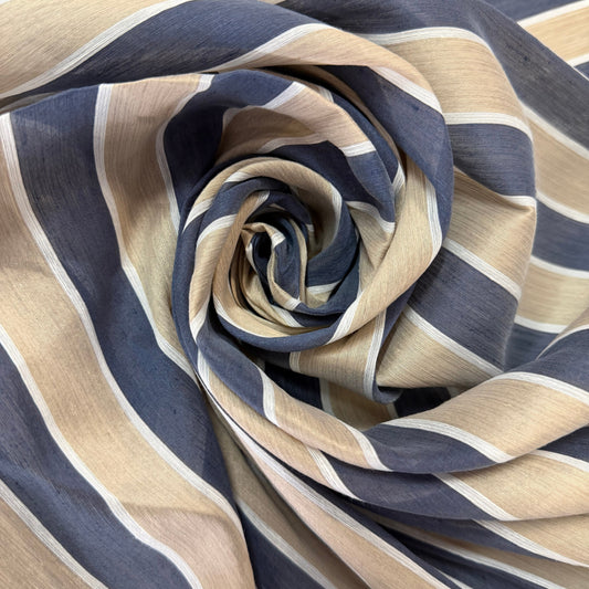 Huber : organza à rayures bleues
